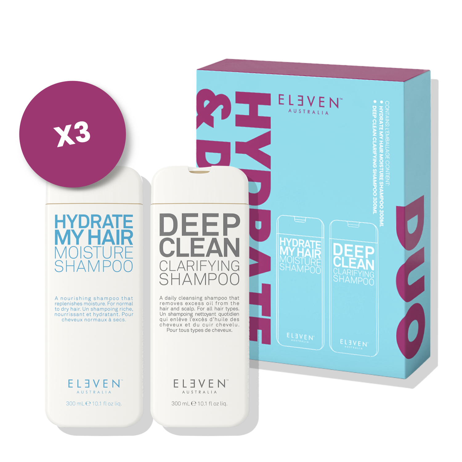 3 x HYDRATE & DEEP DUO